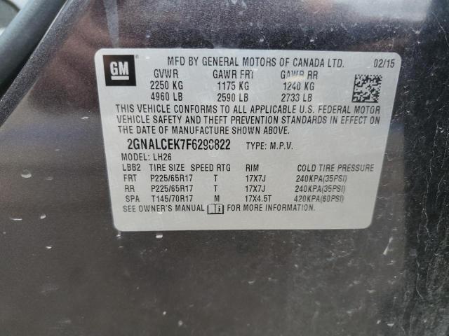 2015 Chevrolet Equinox Lt VIN: 2GNALCEK7F6298822 Lot: 57305734