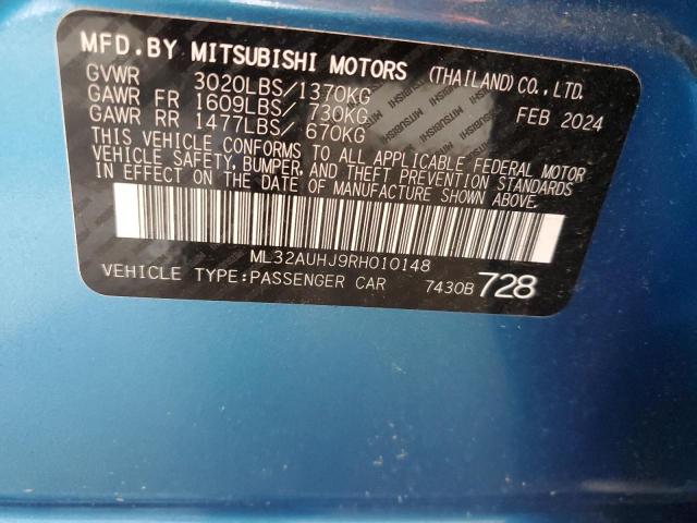 2024 Mitsubishi Mirage Es VIN: ML32AUHJ9RH010148 Lot: 58333564