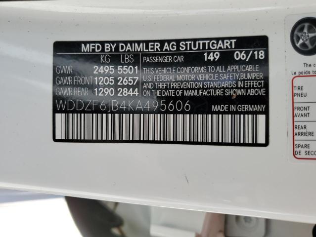 2019 Mercedes-Benz E 450 4Matic VIN: WDDZF6JB4KA495606 Lot: 59099834