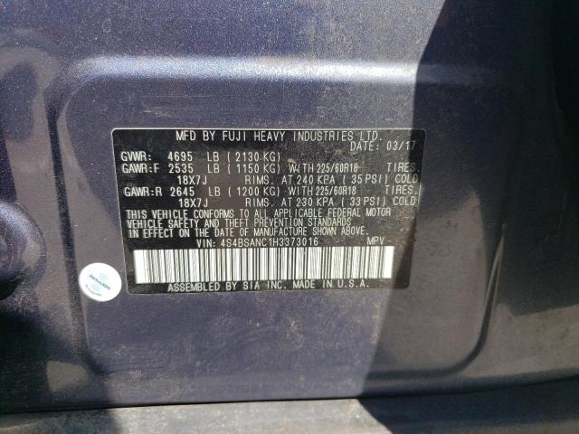 2017 Subaru Outback 2.5I Limited VIN: 4S4BSANC1H3373016 Lot: 57762254