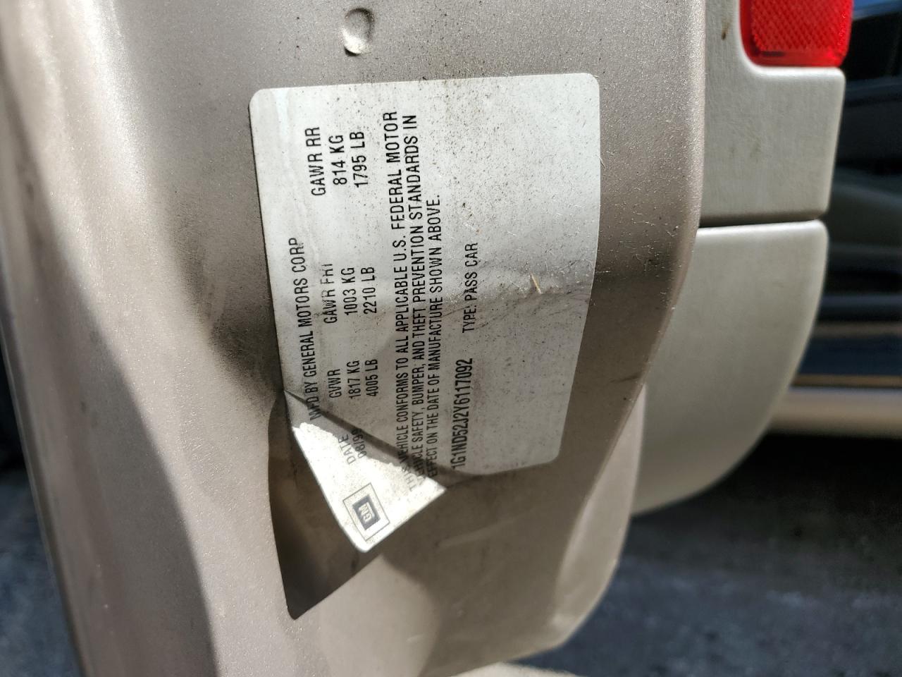 1G1ND52J2Y6117092 2000 Chevrolet Malibu