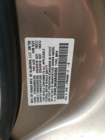 2006 Honda Odyssey Exl VIN: 5FNRL38636B459350 Lot: 57711874
