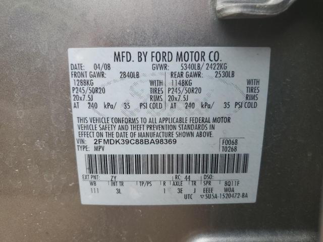 2008 Ford Edge Limited VIN: 2FMDK39C88BA98369 Lot: 59185634