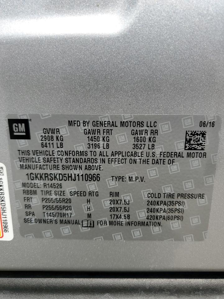 1GKKRSKD5HJ110966 2017 GMC Acadia Limited Slt-2