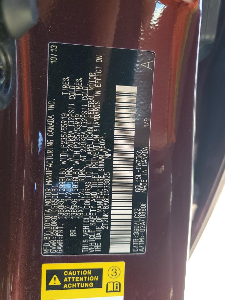 2T2BK1BA6EC233825 2014 Lexus Rx 350 Base