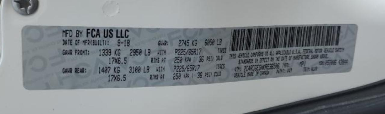 2C4RDGEGXKR536506 2019 Dodge Grand Caravan Gt