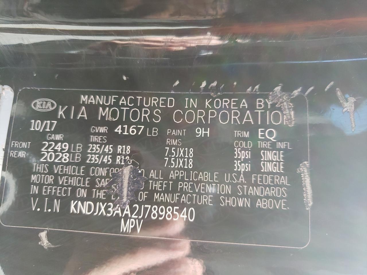 KNDJX3AA2J7898540 2018 Kia Soul !