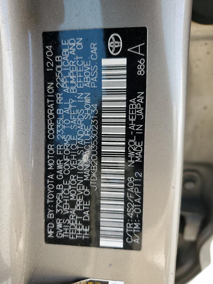 JTDKB20U353023134 2005 Toyota Prius