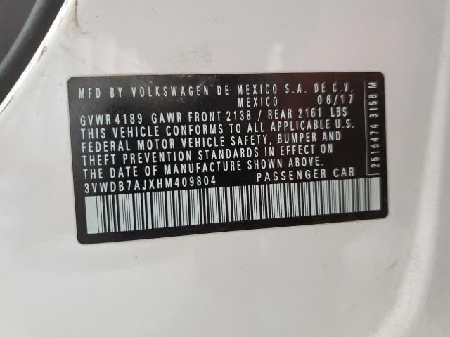 2017 Volkswagen Jetta Se VIN: 3VWDB7AJXHM409804 Lot: 60566594