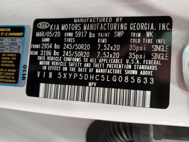 2020 Kia Telluride Sx VIN: 5XYP5DHC5LG085633 Lot: 59419744