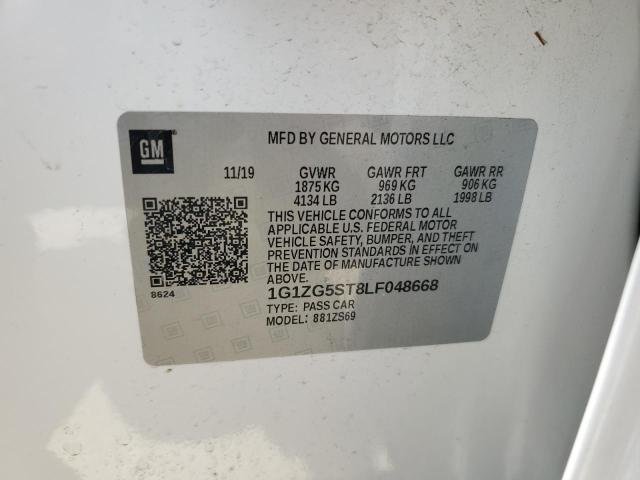 2020 Chevrolet Malibu Rs VIN: 1G1ZG5ST8LF048668 Lot: 59303854