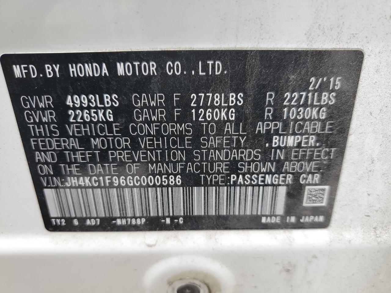 JH4KC1F96GC000586 2016 Acura Rlx Advance