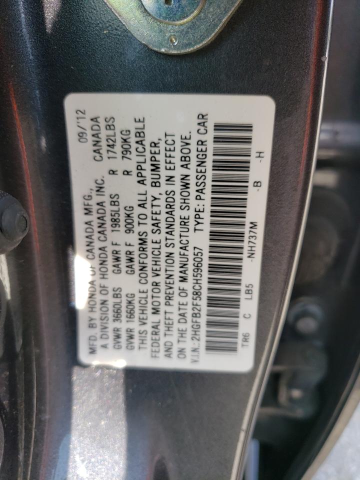 2HGFB2F58CH596057 2012 Honda Civic Lx