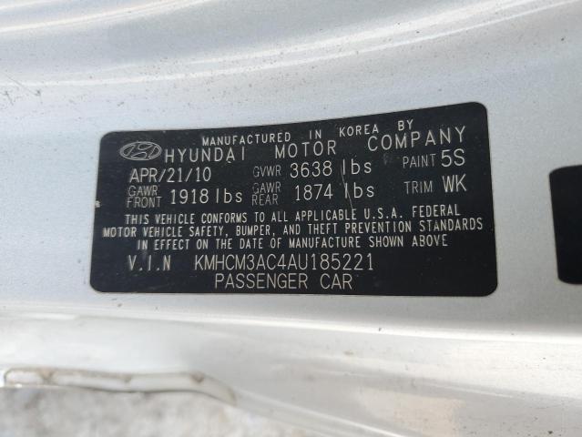 2010 Hyundai Accent Blue VIN: KMHCM3AC4AU185221 Lot: 60114544