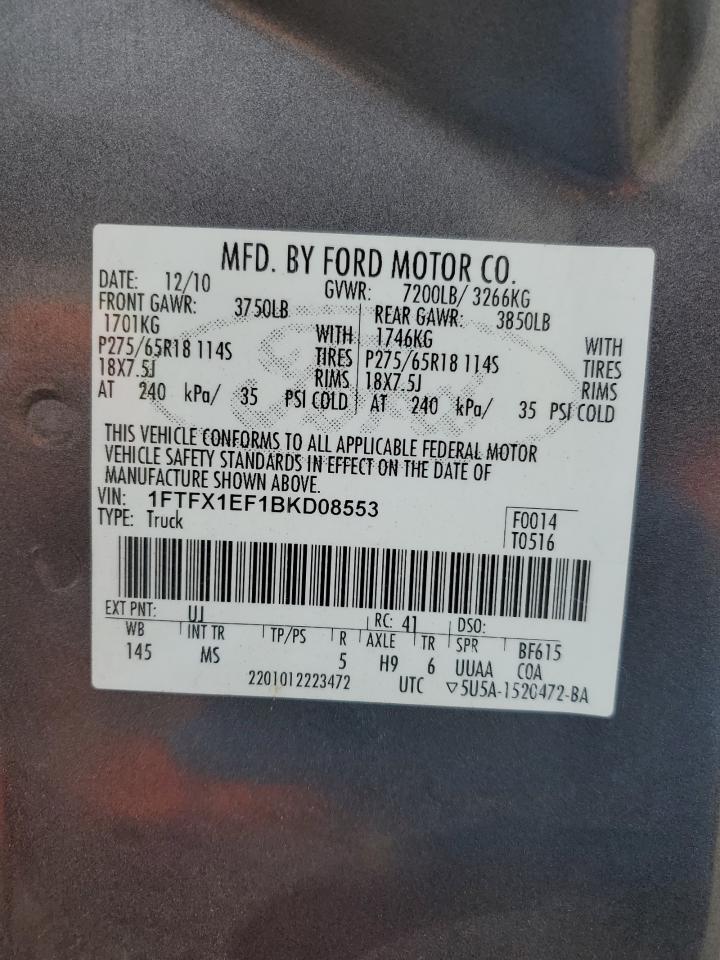 1FTFX1EF1BKD08553 2011 Ford F150 Super Cab