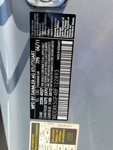 2011 Mercedes-Benz E 350 VIN: WDDKK5GF4BF122893 Lot: 58129444