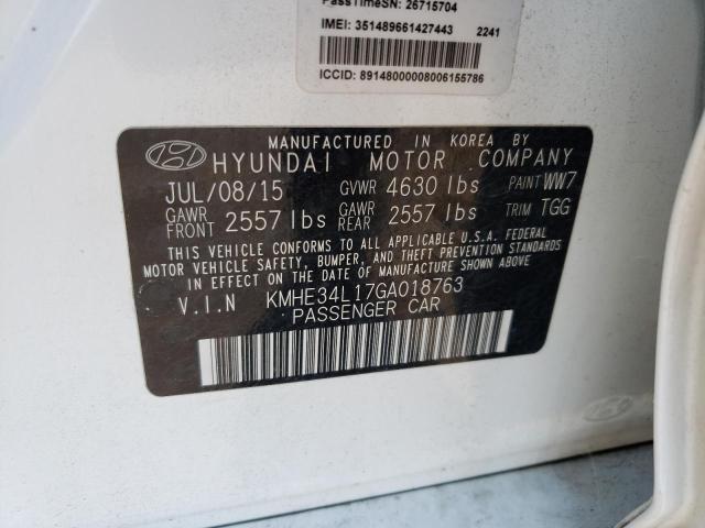 2016 Hyundai Sonata Hybrid VIN: KMHE34L17GA018763 Lot: 60688494