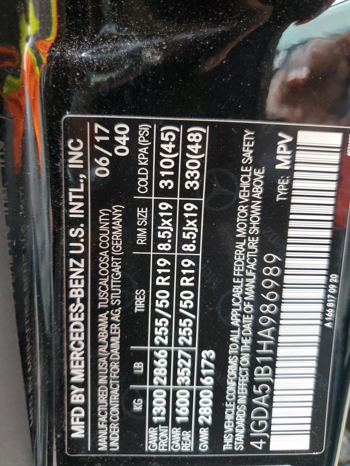 4JGDA5JB1HA986989 2017 Mercedes-Benz Gle 350