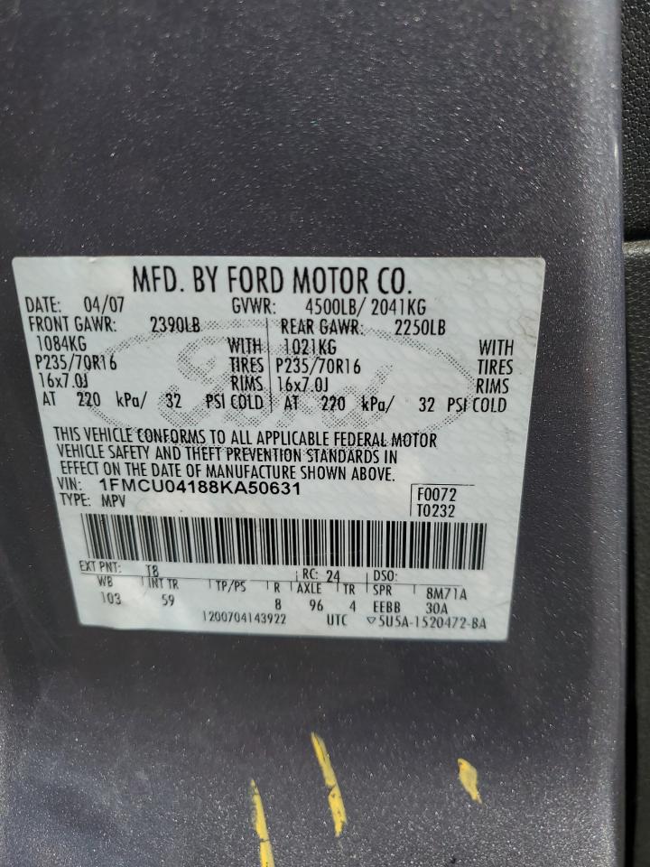 1FMCU04188KA50631 2008 Ford Escape Limited