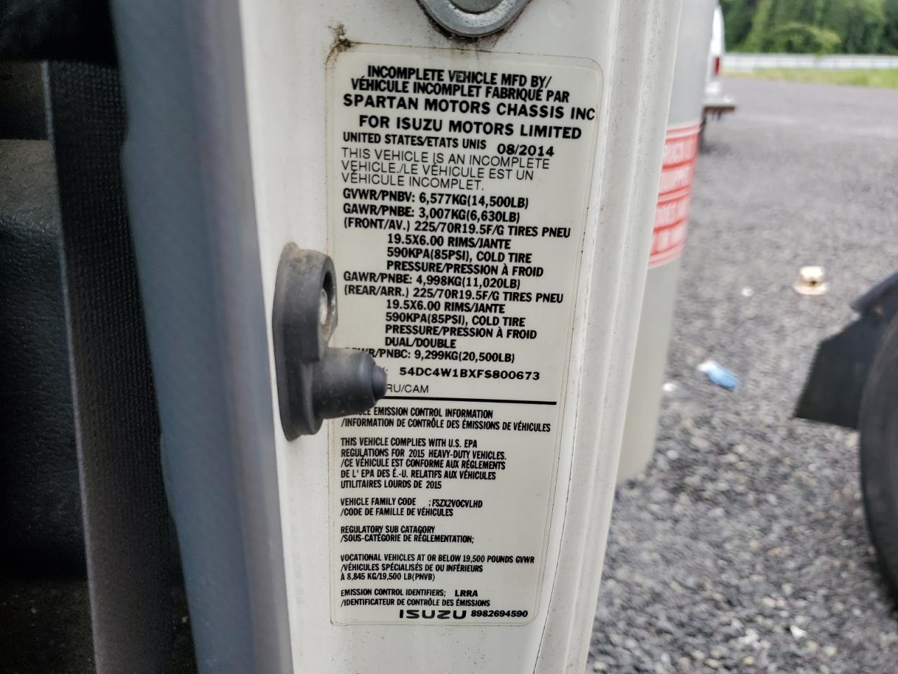 54DC4W1BXFS800673 2015 Isuzu Npr Hd