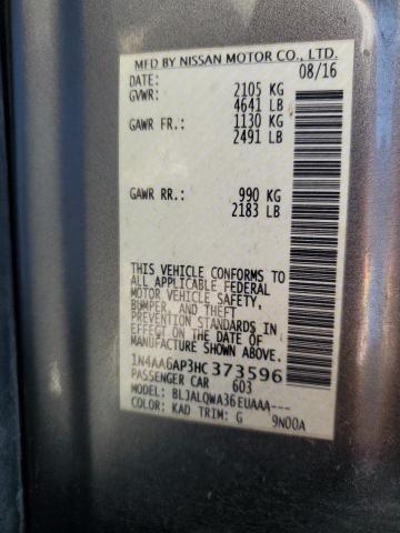 2017 Nissan Maxima 3.5S VIN: 1N4AA6AP3HC373596 Lot: 59869054