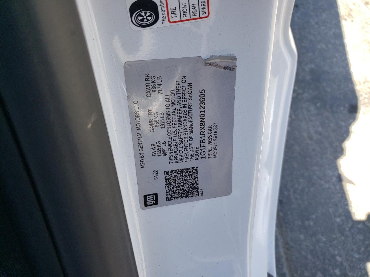 1G1FB1RX8N0123605 2022 Chevrolet Camaro Ls