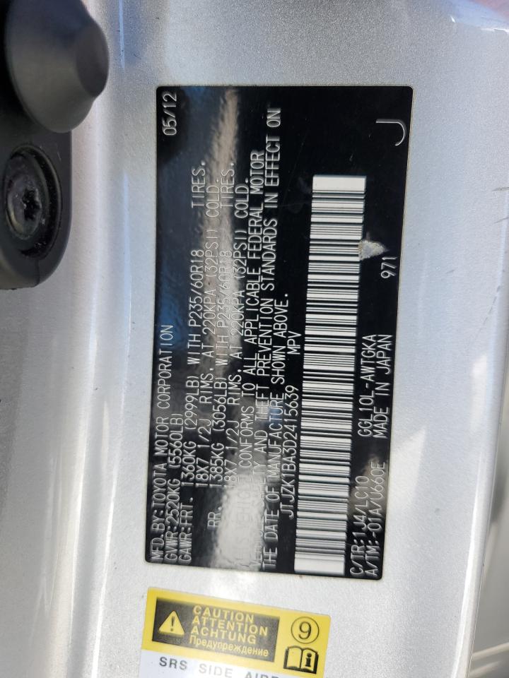 JTJZK1BA3D2415639 2013 Lexus Rx 350