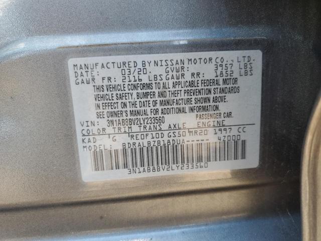 2020 Nissan Sentra S VIN: 3N1AB8BV2LY233560 Lot: 60192644