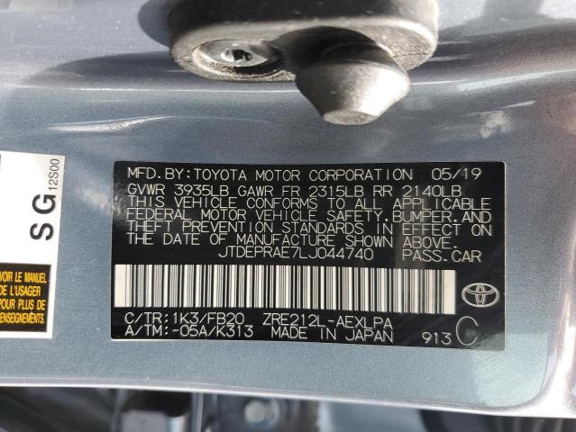 JTDEPRAE7LJ044740 2020 TOYOTA COROLLA - Image 12