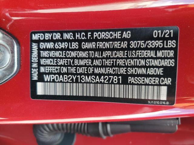 2021 PORSCHE TAYCAN 4S - WP0AB2Y13MSA42781