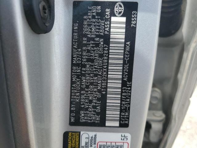 4T1BE32KX4U882847 2004 Toyota Camry Le