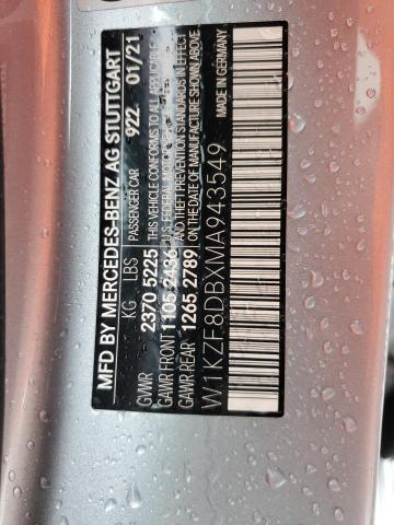 2021 Mercedes-Benz E 350 VIN: W1KZF8DBXMA943549 Lot: 58637464
