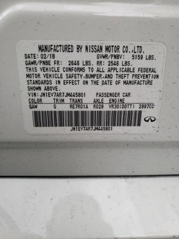 2018 Infiniti Q50 Luxe VIN: JN1EV7AR7JM445801 Lot: 57710484