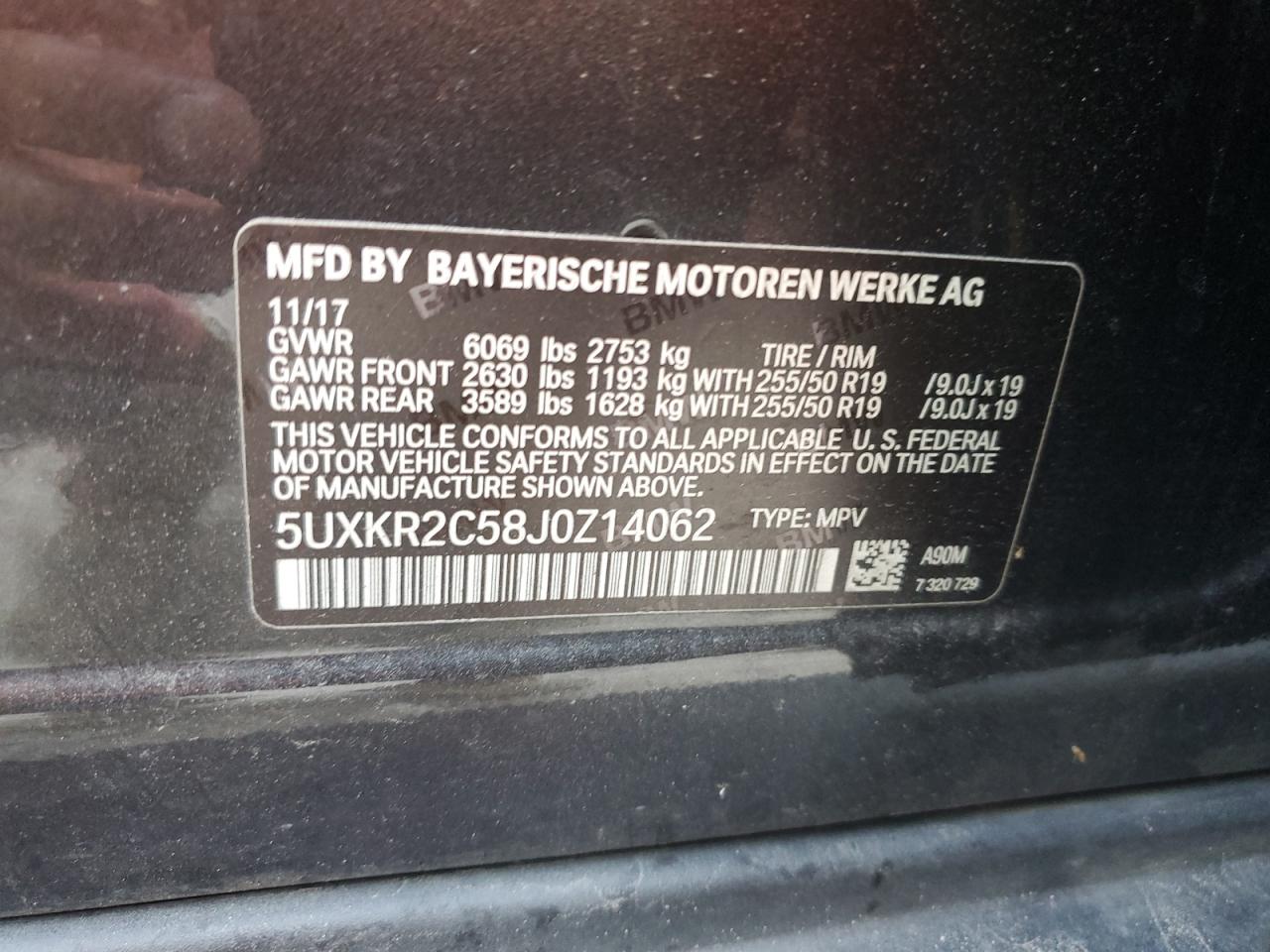 5UXKR2C58J0Z14062 2018 BMW X5 Sdrive35I