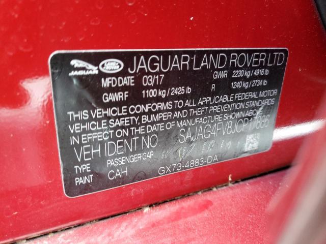 VIN SAJAG4FV8JCP17886 2018 Jaguar XE, S no.12