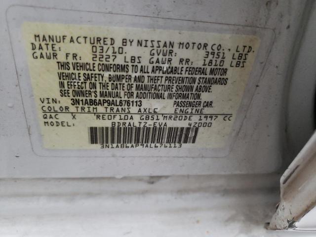 2010 Nissan Sentra 2.0 VIN: 3N1AB6AP9AL676113 Lot: 60596254