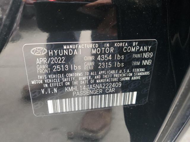 2022 Hyundai Sonata Sel VIN: KMHL14JA5NA222409 Lot: 57514274