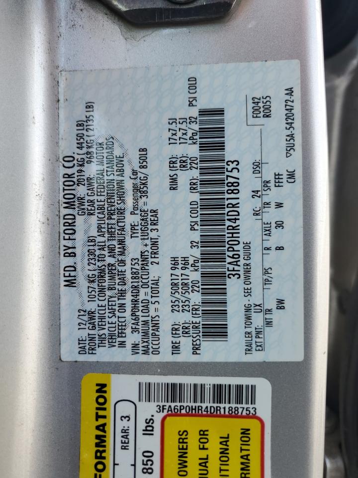 3FA6P0HR4DR188753 2013 Ford Fusion Se