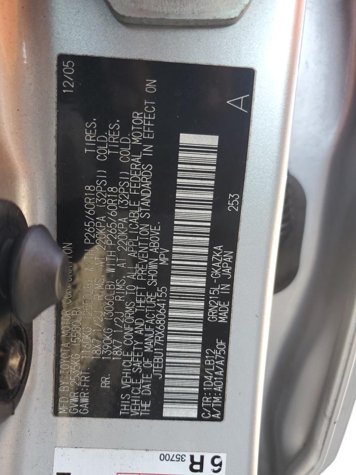 JTEBU17RX68064155 2006 Toyota 4Runner Limited