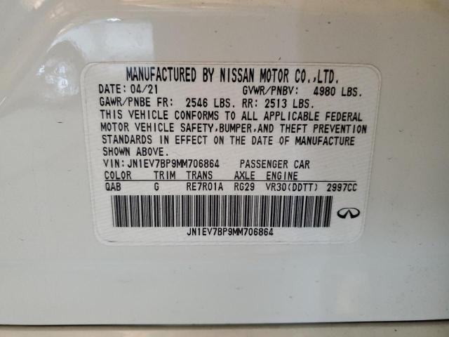 2021 Infiniti Q50 Luxe VIN: JN1EV7BP9MM706864 Lot: 58109724