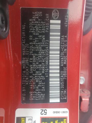 VIN 4T1G11AK0LU354773 2020 Toyota Camry, SE no.12