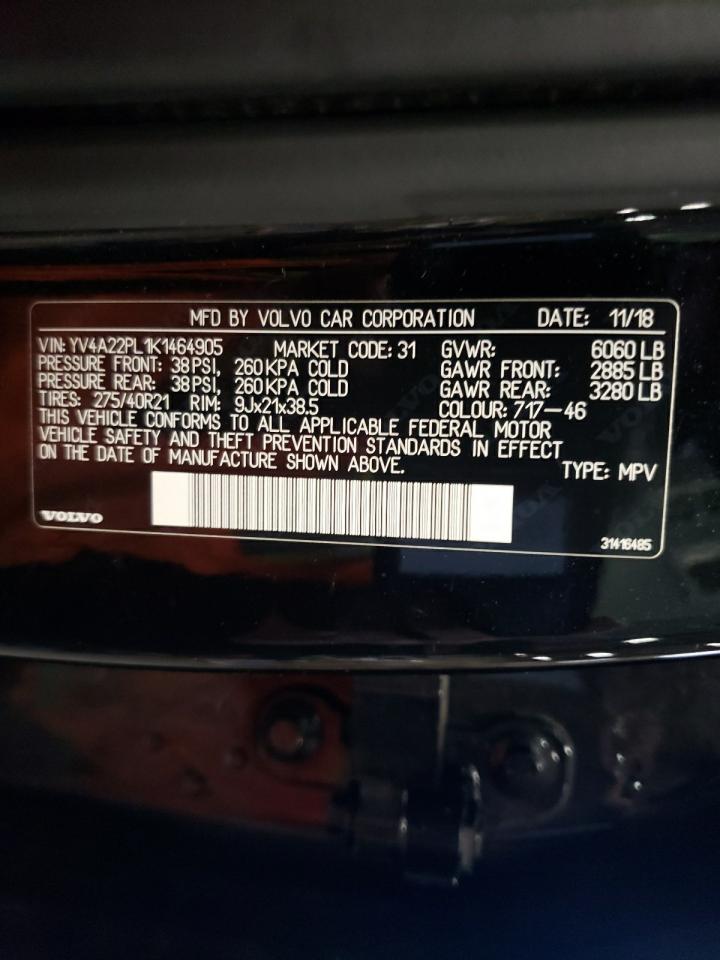 YV4A22PL1K1464905 2019 Volvo Xc90 T6 Inscription