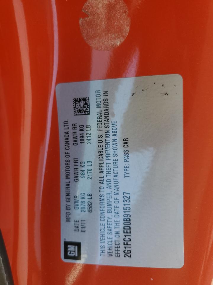 2G1FC1ED0B9151327 2011 Chevrolet Camaro Lt