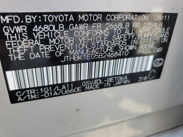 2011 Lexus Es 350 VIN: JTHBK1EG5B2468410 Lot: 61019394