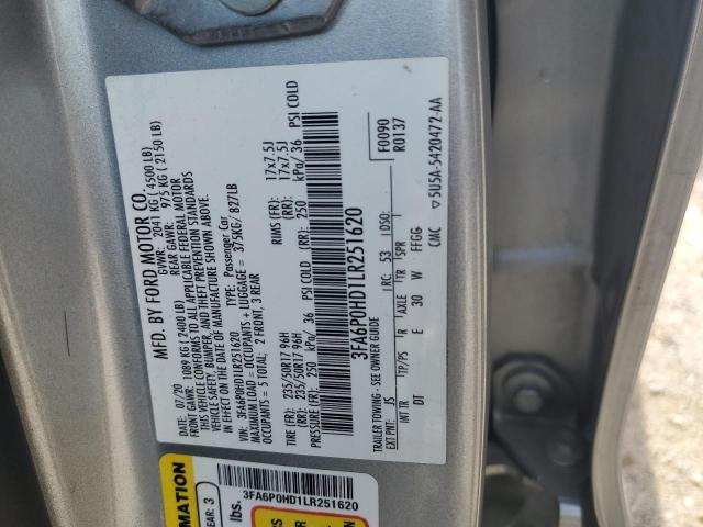 VIN 3FA6P0HD1LR251620 2020 Ford Fusion, SE no.13