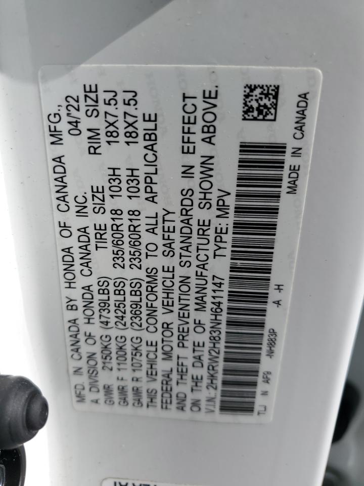 2HKRW2H83NH641147 2022 Honda Cr-V Exl