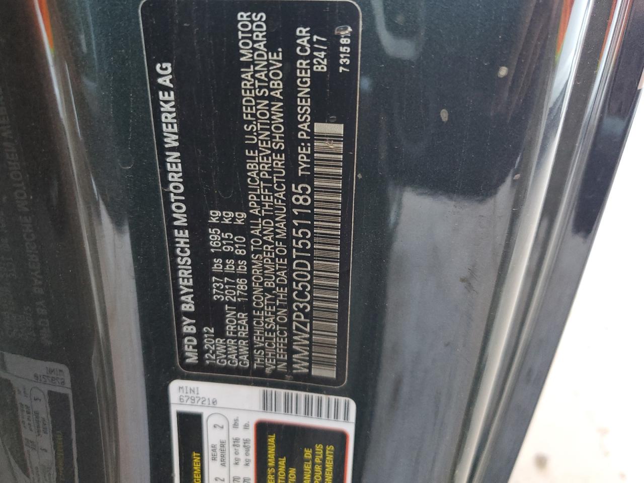 WMWZP3C50DT551185 2013 Mini Cooper S