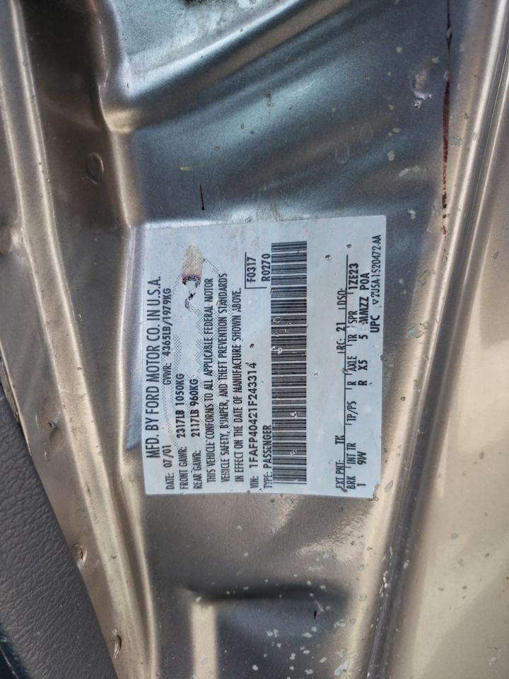 1FAFP40421F243314 2001 Ford Mustang