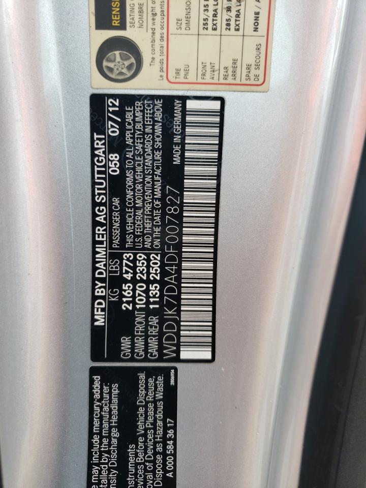 WDDJK7DA4DF007827 2013 Mercedes-Benz Sl 550