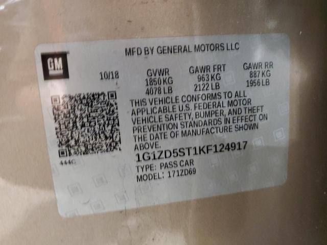 1G1ZD5ST1KF124917 2019 CHEVROLET MALIBU - Image 12